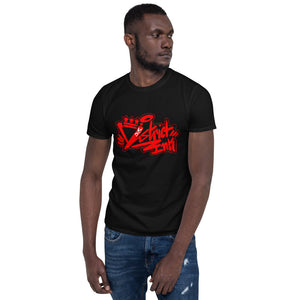 District ink featured “Logo Tee” black t-shirt. Design includes red District ink logo.